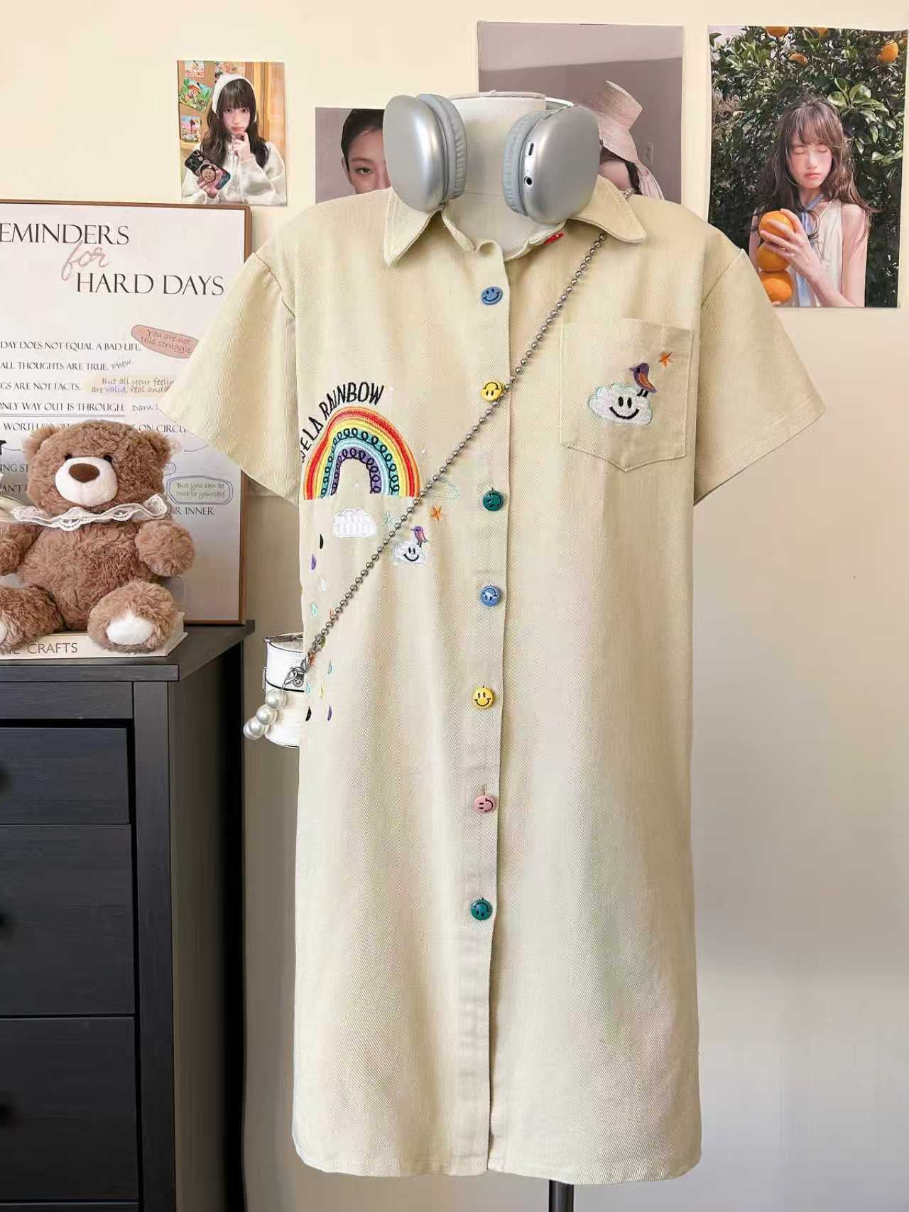 Pre-Order Korean Style Oversized Denim Button-Down Dress | Smartshop