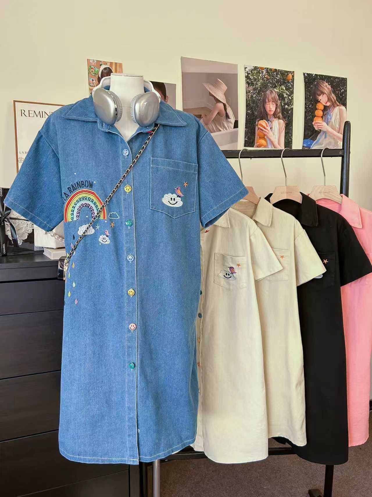 Pre-Order Korean Style Oversized Denim Button-Down Dress | Smartshop